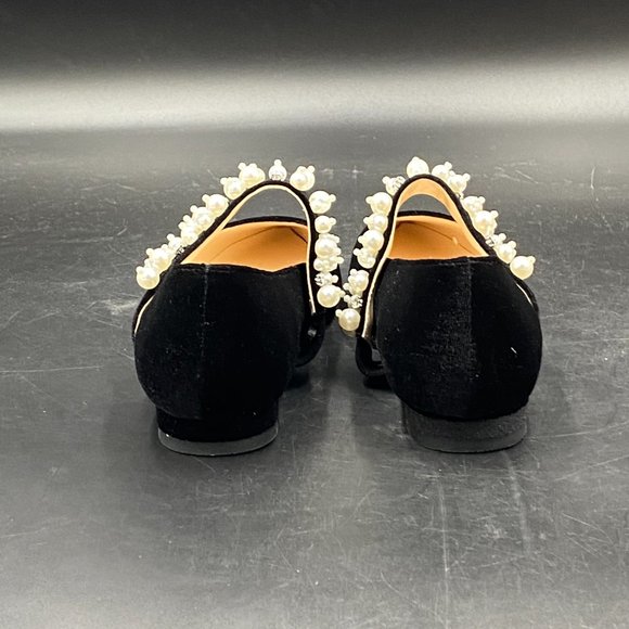 XYD Black Pointed Toe Slip On Mary Jane Flats - Picture 7 of 10